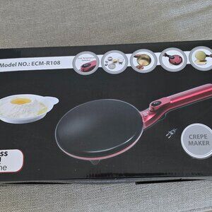 MOSS & STONE NON-STICK SINGLE-SETTING RED CREPE MAKER ECM-R108